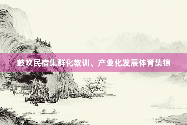 鼓吹民宿集群化教训、产业化发展体育集锦