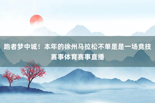 跑者梦中城！本年的徐州马拉松不单是是一场竞技赛事体育赛事直播