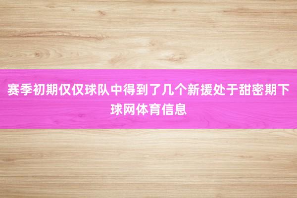 赛季初期仅仅球队中得到了几个新援处于甜密期下球网体育信息