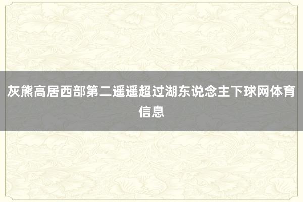 灰熊高居西部第二遥遥超过湖东说念主下球网体育信息