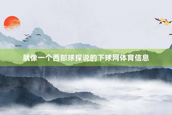 就像一个西部球探说的下球网体育信息