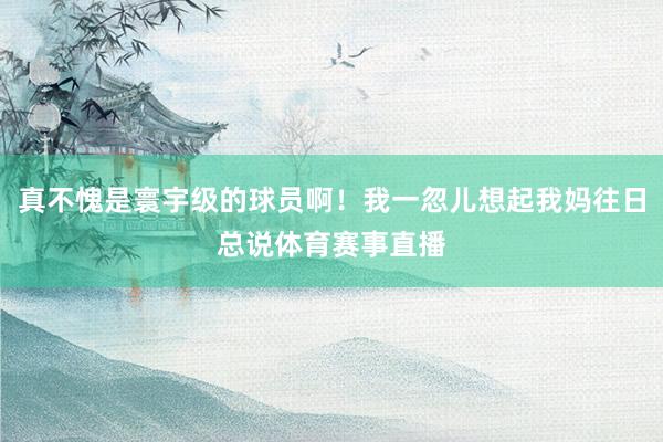 真不愧是寰宇级的球员啊！我一忽儿想起我妈往日总说体育赛事直播