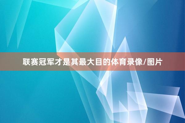 联赛冠军才是其最大目的体育录像/图片