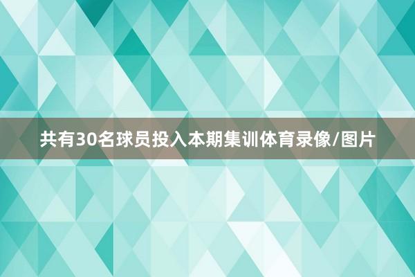 共有30名球员投入本期集训体育录像/图片