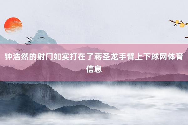 钟浩然的射门如实打在了蒋圣龙手臂上下球网体育信息