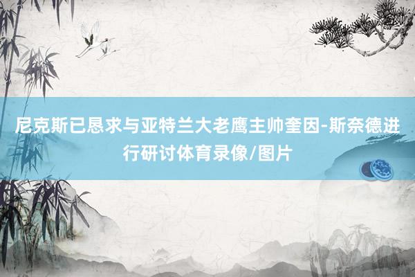 尼克斯已恳求与亚特兰大老鹰主帅奎因-斯奈德进行研讨体育录像/图片