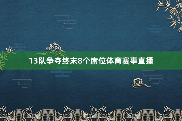 13队争夺终末8个席位体育赛事直播